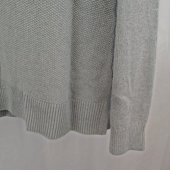 Karen Scott - DIAMOND CENTER CABLE-KNIT SWEATER, GREY, SMALL - Picture 3 of 5